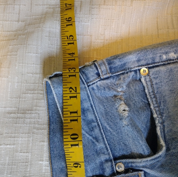 Agolde 90s Jeans in Fall Out Distressed Mid Rise Loose Fit Button Fly Sz 23 - Picture 11 of 12